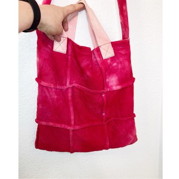 ✨RaRE COMME des GARÇONS tricot Dyed Wool 2 Ways Shoulder Tote Bag PINK - Picture 5 of 16